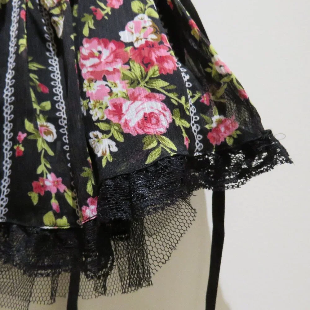 HELL BUNNY Mini Rock Edwina Floral Corset Lace Skirt Goth Whimsigoth Vintage Y2K - Picture 5 of 15